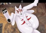  &#332;kami amaterasu anthro anthrofied breasts canine deity female issun mammal markings nude okami poncle pussy solo three-dog three_dog video_games wolf 