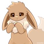 1:1 2024 3_fingers ambiguous_gender anthro anthrofied badge brown_body brown_ears brown_eyes brown_fur brown_inner_ear brown_tail colored digital_media_(artwork) dipstick_tail ears_down eevee fingers front_view fur generation_1_pokemon giyuyuchan half-length_portrait head_tuft hi_res holding_object kemono lagomorph long_ears mammal markings multicolored_body multicolored_fur multicolored_tail mystery_dungeon_badge neck_tuft nintendo no_sclera nude paws pivoted_ears pokemon pokemon_(species) pokemon_mystery_dungeon pokemorph portrait pupils ruff semi-anthro shaded simple_background solo spike_chunsoft standing tail tail_markings tan_body tan_fur tan_tail tan_tail_tip tuft two_tone_body two_tone_fur two_tone_tail white_background