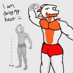 abs anthro biped brian_(deathcapsules) bulge clothed clothing deathcapsules half-closed_eyes lizard male narrowed_eyes orange_body red_clothing red_underwear reptile scales scalie shirtless shirtless_anthro shirtless_male simple_background smile smirk solo underwear underwear_only white_body