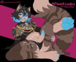 anthro armor balls blue_eyes blue_hair blue_nose blue_penis bodily_fluids bulge clothing cosplay cum cum_on_face cum_on_own_belly cum_on_own_face cum_on_self domestic_cat erection felid feline felis fleet-foot fluffy fluffy_tail frisk_(affax) fur genital_fluids genitals girly grey_body grey_fur hair helldivers highlights_(coloring) looking_at_viewer male mammal penis smile solo tail thong underwear