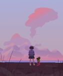  1girl amphibia anne_boonchuy clobbyclobsters cloud curly_hair golden_hour highres jacket sky sprig_plantar 