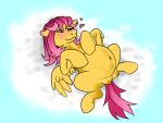 abdominal_bulge belly belly_inflation breasts crotch_breasts emmy_pony equid equine fan_character female friendship_is_magic happy hasbro horse inflation mammal mother_(lore) motherly my_little_pony mythological_creature mythological_equine mythology navel nipples parent_(lore) pegasus pointy_nipples pony pregnant pregnant_female puffy_nipples sky solo uniomie wings