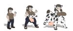 2023 belt bottomless bottomwear bovid bovid_taur bovine bovine_taur breast_growth breasts brown_clothing brown_hair brown_shirt brown_topwear cattle cattle_taur clothed clothing eyewear female gender_transformation glasses growth hair hi_res holding_milk horn horn_growth human human_to_taur looking_back male mammal mammal_taur markings mtf_transformation pants robertge sequence shirt smile spots spotted_body standing surprise tail tail_growth taur teats topwear torn_clothing transformation udder_growth udders