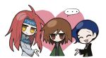 ... 3boys ^_^ black_jacket black_vest blue_capelet blue_eyes blue_headband brown_hair capelet chibi chibi_only chinese_commentary closed_eyes closed_mouth collared_shirt commentary_request enein_rundall green_jacket harada_mutei headband heart heart_hands heart_hands_duo highres jacket lesnuitsblanches long_hair long_sleeves male_focus medium_hair multiple_boys no_nose open_clothes open_jacket open_mouth red_eyes red_hair saibou_shinkyoku shirt short_hair smile spoken_ellipsis utsugi_rangiri vest white_shirt yellow_eyes 