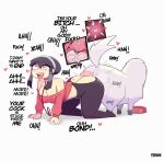  1girl all_fours animal_penis ass-to-ass_penetration bestiality black_hair black_pantyhose bond_(spy_x_family) breasts clothed_sex cum cum_in_pussy dog dog_penis ejaculation english_text fertilization great_pyrenees hair_between_eyes hairband heart heart-shaped_pupils hetero highres impregnation internal_cumshot knotted_penis knotting large_breasts long_sleeves ovum pantyhose penis pixzapix red_eyes red_sweater sex sex_from_behind sidelocks sperm_cell spy_x_family sweater symbol-shaped_pupils torn_clothes torn_pantyhose uncensored vaginal white_dog white_hairband x-ray yor_briar 