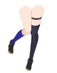  1girl absurdres asymmetrical_legwear black_footwear blue_socks blue_thighhighs commentary diptip english_commentary high_heels highres hololive hoshimachi_suisei hoshimachi_suisei_(1st_costume) knees_together_feet_apart leg_focus leg_only legs lower_body mismatched_legwear simple_background skindentation socks solo standing standing_on_one_leg star_(symbol) thigh_strap thighhighs thighs virtual_youtuber white_background 