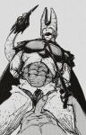  2boys after_sex alien arms_behind_back ball_gag bara bdsm bondage bound cell_(dragon_ball) cowboy_shot cowgirl_position cum dragon_ball dragon_ball_z erection futa_with_cuntboy gag gagged greyscale highres large_pectorals male_focus monochrome monster_boy multiple_boys muscular muscular_male nude pectorals penis perfect_cell pov pov_crotch smokerichi solo_focus straddling tail_raised 