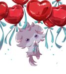  animal_focus balloon espurr floating grey_fur heart_balloon highres no_humans pokemon pokemon_(creature) purple_eyes simple_background star_(symbol) star_in_eye suimin_ap_(aroniumu) symbol_in_eye tail white_background 