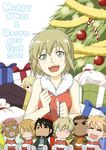  antonio_lopez bare_shoulders barnaby_brooks_jr blonde_hair chibi christmas christmas_tree cutefreak green_eyes huang_baoling ivan_karelin kaburagi_t_kotetsu karina_lyle keith_goodman nathan_seymour new_year open_mouth santa_costume short_hair smile tiger_&amp;_bunny yellow_eyes 