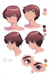  brown_hair character_sheet collarbone color_guide highres male_focus natsuyasumi. official_art po-ju production_art scan yuu_(natsuyasumi.) 