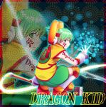  bad_id bad_pixiv_id blue_eyes character_name chinese_clothes detached_sleeves dragon_kid e1616i6j electricity glowing glowing_eyes green_eyes green_hair hat new_year short_hair shorts solo superhero thighhighs tiger_&amp;_bunny zoom_layer 