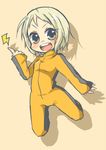  bad_id bad_pixiv_id blonde_hair bruce_lee's_jumpsuit chibi electricity huang_baoling popo_hiyo short_hair solo tiger_&amp;_bunny yellow_eyes 