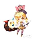  ahoge beret blonde_hair charlotte_(madoka_magica) drill_hair grandia_bing hat magical_girl mahou_shoujo_madoka_magica skirt thighhighs tomoe_mami twin_drills twintails witch_(madoka_magica) 