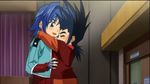  blue_eyes blue_hair cardfight!!_vanguard hug male sendou_aichi 