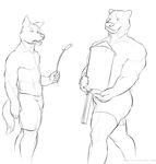  bear canine coyote ga-be male muscles rocket size_difference topless ursine 