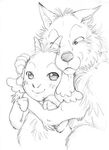  anthro canine caprine couple cuddle cuddling duo gabu goat hug kemono male mammal mei one_stormy_night snuggle wolf 
