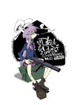  animal_ears bunny_ears cigarette gun hirano_masanori lavender_hair reisen_udongein_inaba solo touhou trigger_discipline weapon 