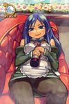  bottle crotch_seam dream_c_club dream_c_club_(series) drunk eric_muentes highres long_hair lying panties panties_under_pantyhose pantyhose reika_(dream_c_club) solo underwear 