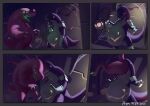 2021 absurd_res acrid_(risk_of_rain) anthro aymbord belly big_belly duo halloween hi_res holidays lemurian night oral_vore outside overweight purple_body risk_of_rain same_size_vore vore