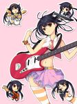  :&lt; akiyama_mio akiyama_mio_(cosplay) bass_guitar belt black_eyes bracelet brown_hair chibi closed_eyes cosplay drum drumsticks eyebrows guitar hair_ornament hairband hairclip hirasawa_yui hirasawa_yui_(cosplay) instrument jewelry k-on! keyboard_(instrument) koflif kotobuki_tsumugi kotobuki_tsumugi_(cosplay) long_hair microphone midriff nakano_azusa navel necktie pantyhose plectrum school_uniform skirt striped striped_legwear tainaka_ritsu tainaka_ritsu_(cosplay) thick_eyebrows thighhighs twintails zettai_ryouiki 