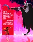 anthro arm_tuft arm_wrapping arm_wraps belt black_clothing black_eyes boots canid canine canis cape cheek_tuft claws cloak clothing creepy_face death_(puss_in_boots) digitigrade domestic_cat dreamworks duo elbow_tuft extreme_size_difference facial_markings facial_tuft felid feline felis fight fire fire_background footwear fur fuzzy grey_body grey_fur hat head_markings headgear headwear holding_object holding_weapon howlsnteeth leg_wrap leg_wraps male mammal markings mask_(marking) melee_weapon neck_tuft orange_body orange_fur pointing_weapon poncho pose puss_in_boots_(dreamworks) puss_in_boots_(franchise) raised_arm rapier reflection scary sharp_teeth shoes sickle signature size_difference standing stylized sword tabby_cat teeth text tuft weapon wolf wrapped_arms wrapped_legs wraps x_eyes