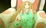  bad_id bad_pixiv_id brown_hair cattleya_(pokemon) chair elite_four face gen_5_pokemon green_eyes ito_to_yuki long_hair pokemon pokemon_(creature) pokemon_(game) pokemon_bw reuniclus sitting 