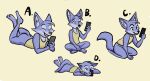 anthro blush bottomless butt canid canine cellphone clothed clothing digital_media_(artwork) electronics female fox fur hi_res mammal open_mouth phone sticker_pack tail wild_strokes ych_(character)