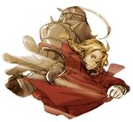  ahoge alphonse_elric armor artist_request back-to-back blonde_hair edward_elric flamel_symbol fullmetal_alchemist gloves light yellow_eyes 