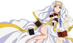  absurdres book green_eyes habit highres hiyamizu_yukie index legs long_hair nun paper safety_pin silver_hair solo to_aru_majutsu_no_index transparent_background vector_trace 