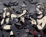  animal bird gray guitar kagamine_len kagamine_rin vocaloid 