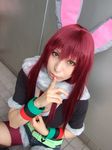  animal_ears ari_(model) bunny_ears cosplay cutoffs fur-trimmed getsumento_heiki_miina midriff photo shiwasu_mina 