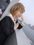  akoda_yae blonde_hair cosplay maria-sama_ga_miteru photo satou_sei school_uniform serafuku 
