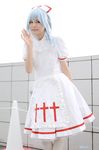  apron blue_hair cosplay kouno_tooru kouzuki_suzuka nurse nurse_uniform photo princess_princess 