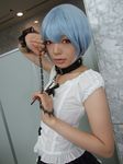  ayanami_rei blue_hair cosplay frills lace leash namada neon_genesis_evangelion photo red_eyes ruffles 