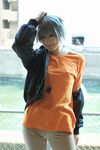  akira akira_(togainu_no_chi) cosplay dog_tags highres photo saya saya_(cosplayer) silver_hair togainu_no_chi 