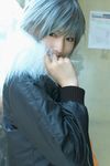  akira akira_(togainu_no_chi) cosplay dog_tags highres photo saya saya_(cosplayer) silver_hair togainu_no_chi 