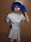  cosplay eyepatch gloves ikkitousen nurse nurse_uniform photo ryomou_shimei ryomou_shimei_(cosplay) sakura_marimo thigh-highs thighhighs 