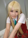  blonde_hair cosplay knee_socks kneehighs mahou_sensei_negima mahou_sensei_negima! mio mio_(cosplayer) photo school_uniform serafuku yukihiro_ayaka 