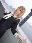  akoda_yae blonde_hair cosplay maria-sama_ga_miteru photo satou_sei school_uniform serafuku 