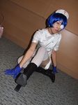  boots cosplay eyepatch gloves ikkitousen nurse nurse_uniform photo ryomou_shimei ryomou_shimei_(cosplay) sakura_marimo thigh-highs thighhighs 