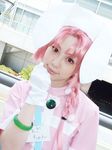  animal_ears braid bunny_ears cosplay gloves hirano_kurita nakahara_komugi nurse nurse_uniform nurse_witch_komugi-chan photo pink_hair 