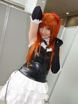  bustier cosplay elbow_gloves frills gloves hair_ribbon hair_ribbons lingerie neon_genesis_evangelion photo ribbon ruffles saya saya_(cosplayer) soryu_asuka_langley twintails underwear 