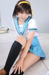  cosplay hair_ribbon hair_ribbons kipi-san knee_socks kneehighs photo ribbon sailor sailor_uniform school_uniform serafuku suzumiya_haruhi suzumiya_haruhi_no_yuuutsu 