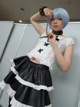  ayanami_rei blue_hair cosplay frills lace leash namada neon_genesis_evangelion photo red_eyes ruffles thigh-highs thighhighs 