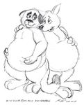 belly chubby cougar cute feline friends hug kangaroo male mammal marsupial mishi nude overweight roofus stare 