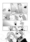  1girl bandana comic gen_3_pokemon greyscale monochrome odamaki_sapphire pokemon pokemon_(creature) pokemon_special ruby_(pokemon) unagi_(kobucha_blaster) wailord 