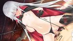  1girl bed bikini bikini_aside bishoujo_mangekyou black_gloves black_legwear blush boots breasts cape censored cowgirl_position erection game_cg girl_on_top gloves hand_on_own_chest happoubi_jin hetero kagarino_kirie leather lips long_hair male_pubic_hair mosaic_censoring navel nipples onogami_shigehiko penis petite precum pubic_hair puffy_nipples purple_eyes pussy sex skull small_breasts smile solo_focus spread_legs straddling string_bikini swimsuit swimsuit_aside thigh_boots thighhighs topless vaginal white_hair 