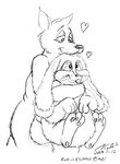  &hearts; aldi ambiguous_gender anthro belly carrying chubby cute duo feral flapper friends holding hug kangaroo lagomorph lift male mammal marsupial nude overweight rabbit roofus size_difference 