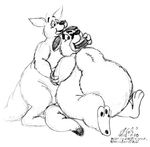  bound chubby cougar eating fat_tail feline force_feeding forced kangaroo male mammal marsupial mishi nude obese overweight roofus stuffing thick_tail weight_gain 