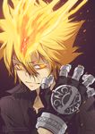  1boy blonde_hair collared_shirt giotto gloves katekyo_hitman_reborn katekyo_hitman_reborn! mafia male male_focus shirt solo yellow_eyes 
